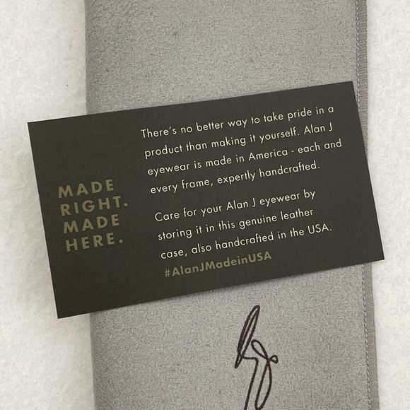 NIB Alan J Genuine Leather Glasses Case with Lens Cloth - Picture 3 of 3